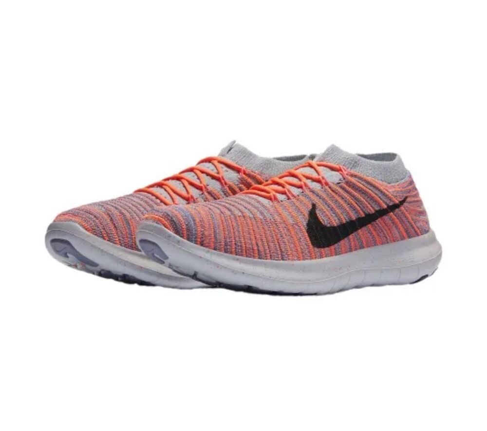 Nike Free RN Motion Flyknit Running Shoes Sneakers Orange Purple Women’s 7